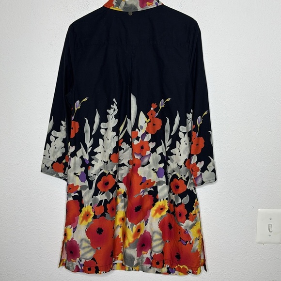 Soft Surroundings dark romantic floral embroidered top size large - Picture 3 of 6